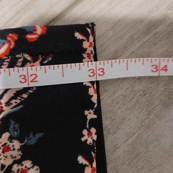 NWT New York & Company High Waist Wide Leg Black Pants with Floral Lining Small - Picture 12 of 12